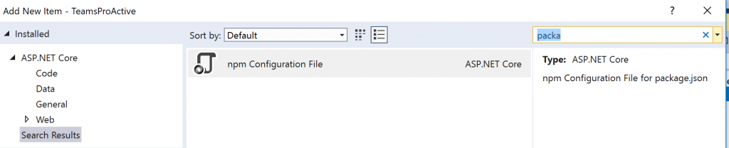 new npm configuraiton file