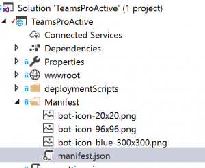 Contents of the manifest folder in my solution